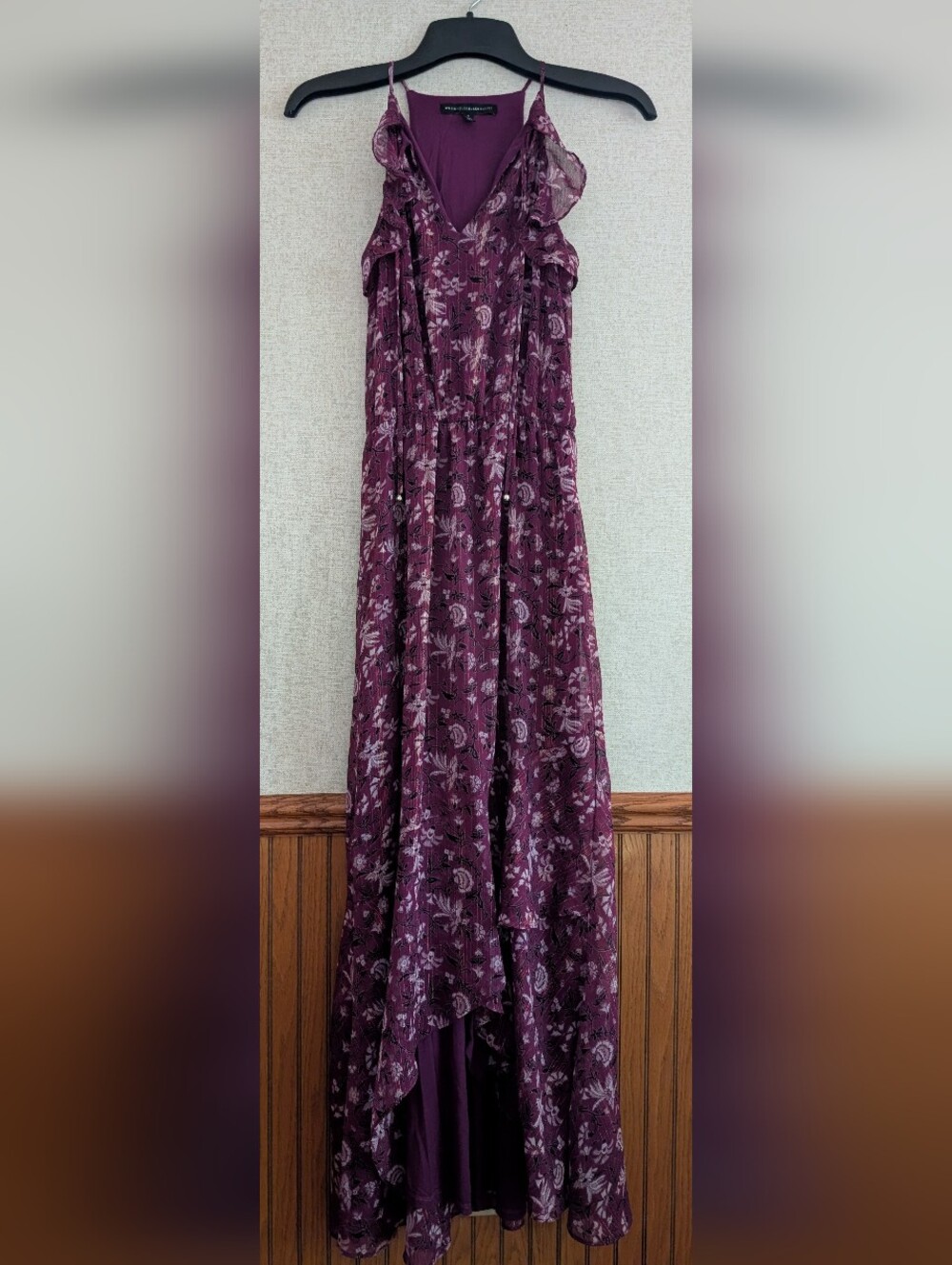 White House Black Market Plum Floral Maxi Dress